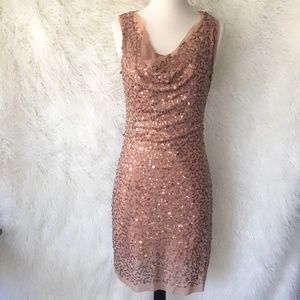 Max Studio Rose Gold Sequin Dress M
